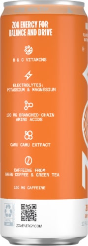 ZOA® Zero Sugar Wild Orange Energy Drink Can Perspective: left