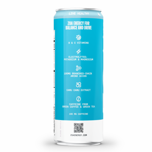 ZOA® Zero Sugar White Tropical Punch Energy Drink Can, 12 fl ZOA® Zero Sugar White Tropical Punch Energy Drink Can, 12 fl