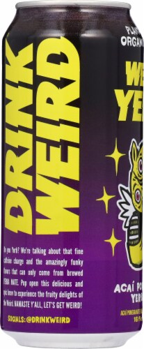 Weird® Yerba Blue Pom Acai Yerba Mate Tea Perspective: left
