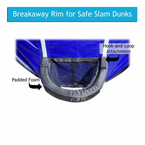 Botabee Trampoline Basketball Hoop & Mini B-balls, Waterproof & Safe Dunking. Perspective: left