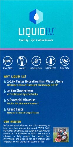 Liquid I.V.® Non GMO Grape Water Flavoring Perspective: left