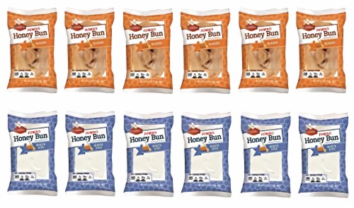 Tribeca Curations | Cloverhill Jumbo White Iced Honey Bun & Jumbo Glazed Honey Bun | 12 Pack Perspective: left