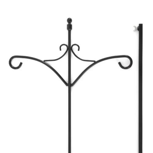 Ashman Adjustable Steel Ground Shepard's Hook 91 Inch 2 Sided, Black, 1 Pack Perspective: left
