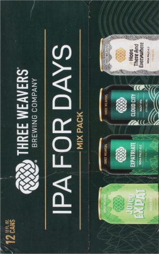 Three Weavers Brewing Company® IPA for Days Mix Pack Beer Variety Pack Perspective: left