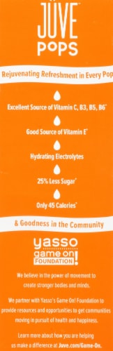 Juve™ Pops Vitamins & Electrolytes Frozen Tangerine Bars Perspective: left