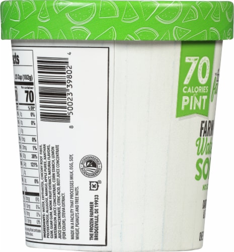 The Frozen Farmer Watermelon Sorbet Pint Perspective: left