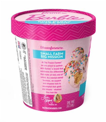 Barbie™ Pink Cake Pop Ice Cream Pint Perspective: left