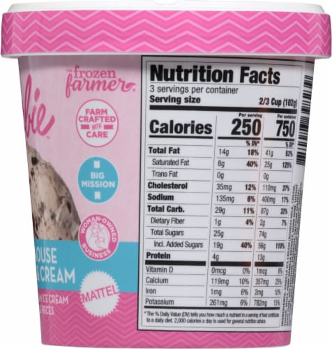 The Frozen Farmer® Barbie™ Beachouse Brookies & Cream Ice Cream Pint Perspective: left