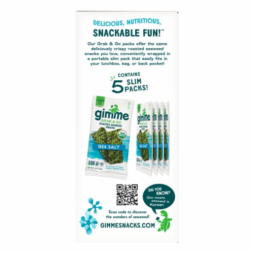 Gimme® Grab & Go Roasted Sea Salt Seaweed Snacks Perspective: left