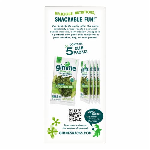 Gimme® Grab & Go Roasted Seaweed Sea Salt & Avocado Oil Snacks Perspective: left