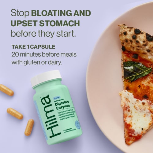 Hilma® Dairy + Gluten Digestive Enzyme Perspective: left