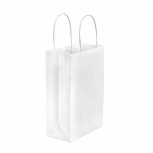 Prime Line Packaging White Paper Shopping Bags with Handles Small