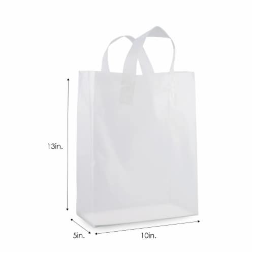 Prime Line Packaging Clear Plastic Bags with Soft Loop Handles Gift Bags,  50 Pack - 10x5x13x5, 50 Pcs - Smith's Food and Drug