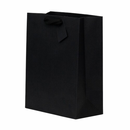 Occasionall Large Black Embossed Diamond Pattern Paper Bags with Cotton  Twill 12Pcs - 10x5x13, 12 Pcs - Gerbes Super Markets