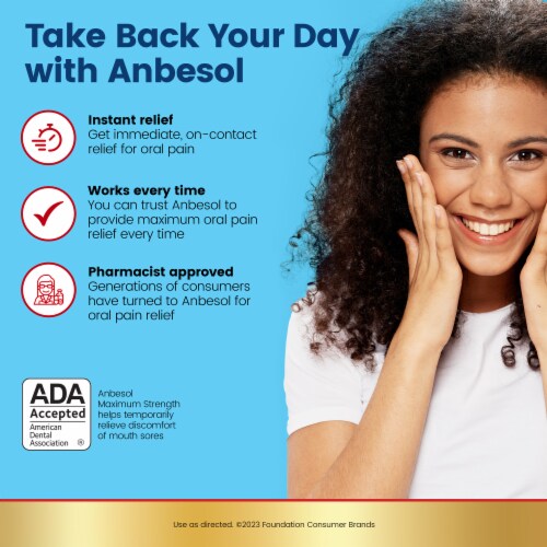 Anbesol® Maximum Strength Instant Oral Pain Relief Liquid Perspective: left