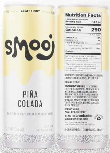 Smooj Pina Colada Hard Hard Seltzer Perspective: left
