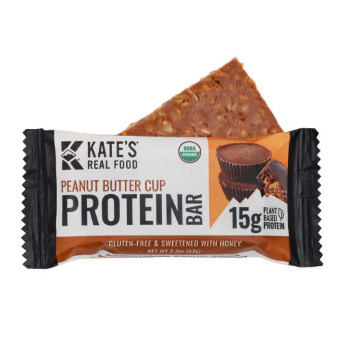 Kate's Real Food® Peanut Butter Cup Protein Bar Perspective: left