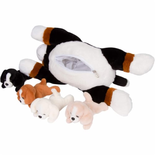 PixieCrush Shiba Inu Puppies Mommy & 4 Babies Plush Toy Gift Perspective: left