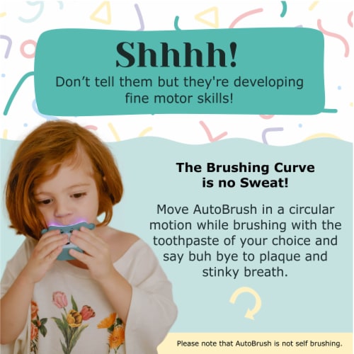 AutoBrush Kids Pro with Nylon Brush Head - Ultrasonic Whole Mouth Toothbrush (Ages 9-12) Perspective: left