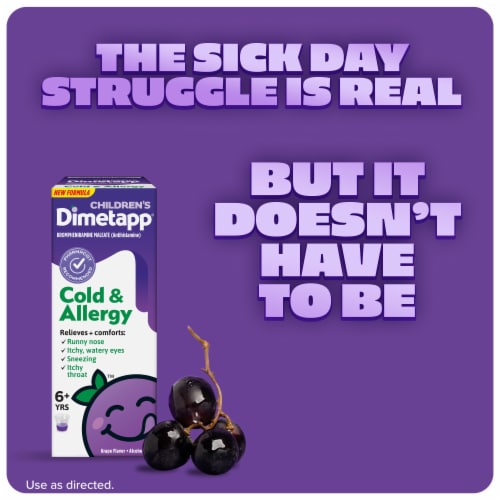 Children’s Dimetapp Cold & Allergy Perspective: left