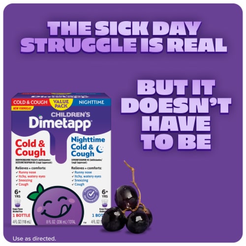 Dimetapp Cold & Cough and Nighttime Cold & Cough Perspective: left