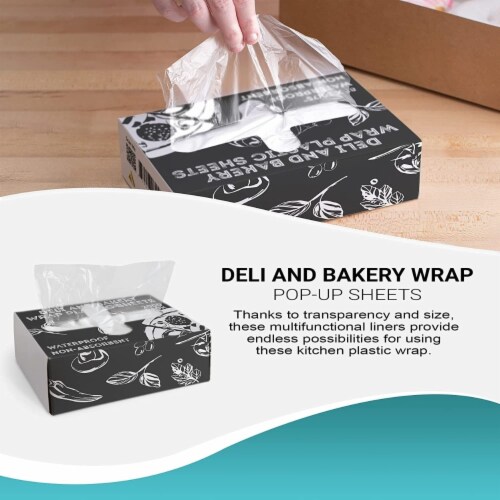 1000 Pack Clear Food Wrap Sheets 10  x 10.75  Deli and Baker Perspective: left