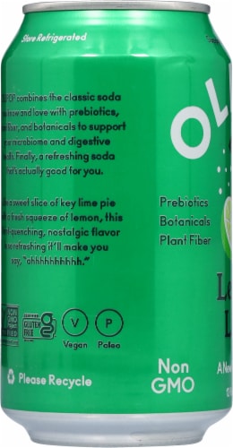 Olipop® Lemon Lime Soda Can Perspective: left
