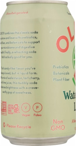 Olipop® Watermelon Lime Soda Can Perspective: left