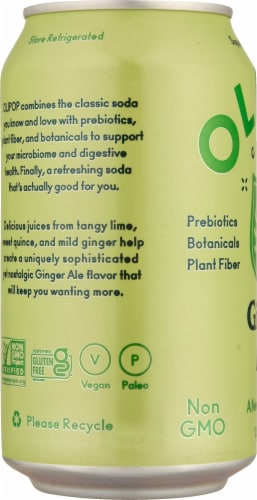 Olipop® Ginger Ale Soda Can Perspective: left
