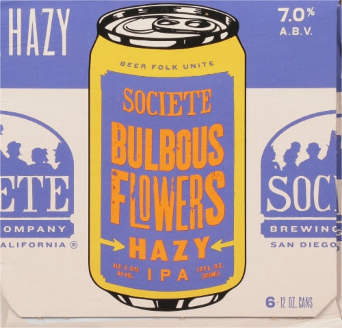 Societe Brewing Company Bulbous Flowers Hazy IPA Beer Perspective: left