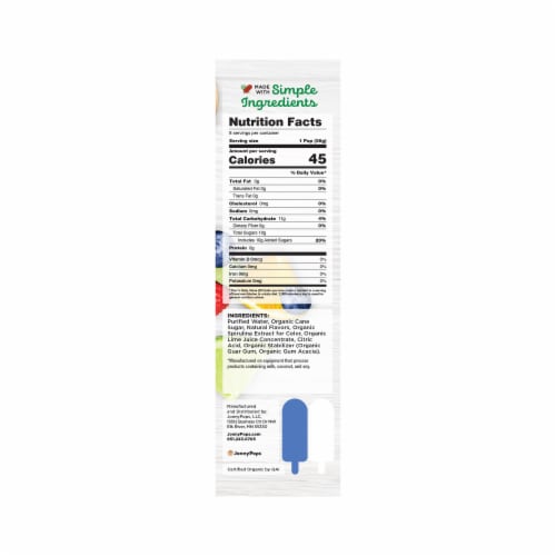 Jonny Pops® Dairy Free Organic Blue Wave Fruit Bars Perspective: left