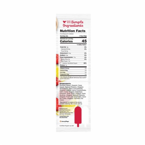 Jonny Pops® Oranic Berry Lemonade Perspective: left