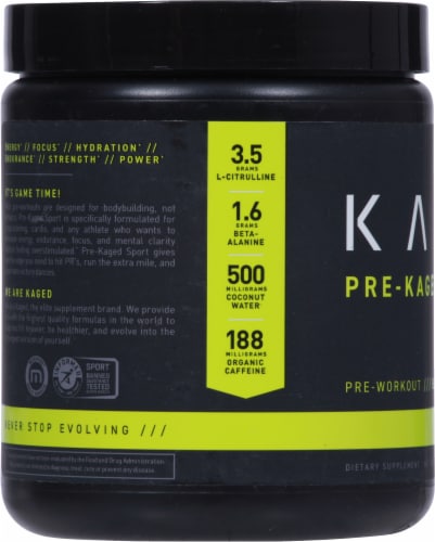Kaged Pre-Kaged Sport Blue Raspberry Pre-Workout Perspective: left