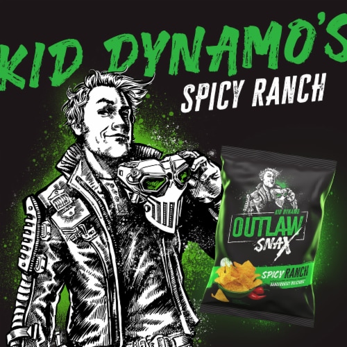 Outlaw Snax Spicy Ranch Tortilla Chips Perspective: left