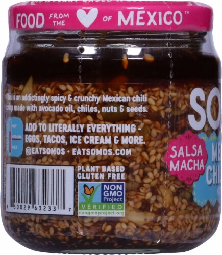 SOMOS™ Salsa Macha Mexican Chili Crisp Nuts & Seeds Perspective: left