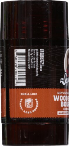 Dr. Squatch Wood Barrel Bourbon Natural Men's Deodorant Perspective: left