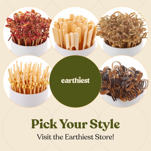 Silver Pearl Bamboo Cocktail Picks Food Appetizer Toothpicks – 6" Toothpicks (100 Pack) Perspective: left