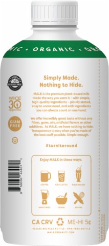 Malk Organic Unsweetened Cashew Milk Perspective: left