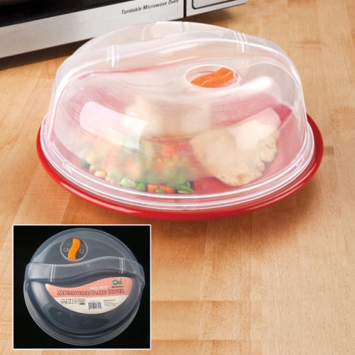 Plastic Microwave Plate Cover Clear Steam Vent Splatter Lid 10.25 Food Dish  New, 1 - Food 4 Less