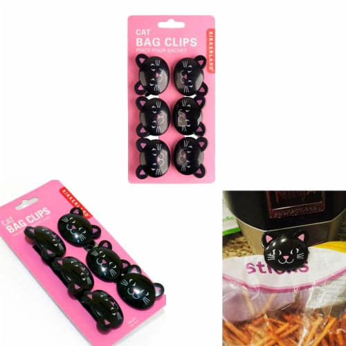 6 Pc Sealing Chip Clips Storage Bag Fresh Food Snack Clip Grip Coffee Crafts Cat Perspective: left