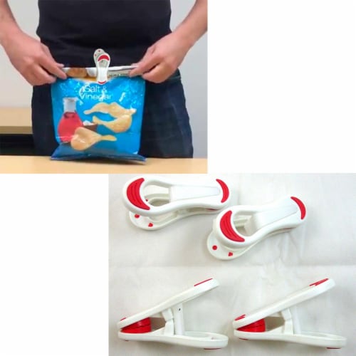 10 Kitchen Chip Snack Food Storage Sealing Bag Clips Clamps Multi Purpose Craft Perspective: left