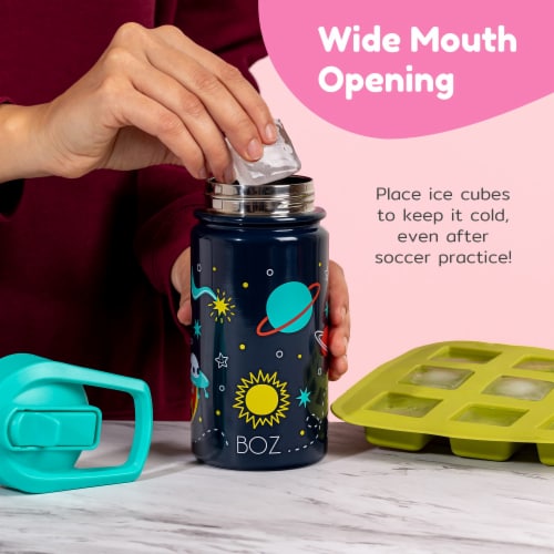 BOZ Kids Insulated Water Bottle with Straw Lid, Stainless Steel Double Wall Water Cup-Unicorn Perspective: left