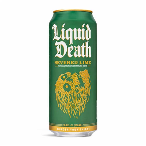 Liquid Death Severed Lime Sparkling Water Perspective: left