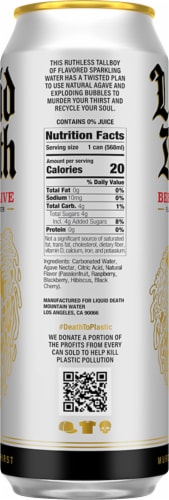Liquid Death® Berry It Alive Flavored Sparkling Water Can Perspective: left