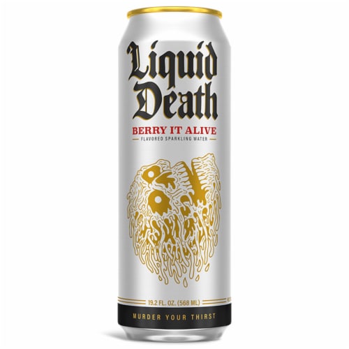 Liquid Death® Berry It Alive Flavored Sparkling Water Cans Perspective: left