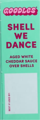 Goodles® Shell We Dance Aged White Cheddar Cheese Sauce Over Shells Perspective: left