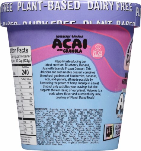 Planet Based Foods™ Blueberry Banana Acai with Granola Dairy Free Ice Cream Perspective: left