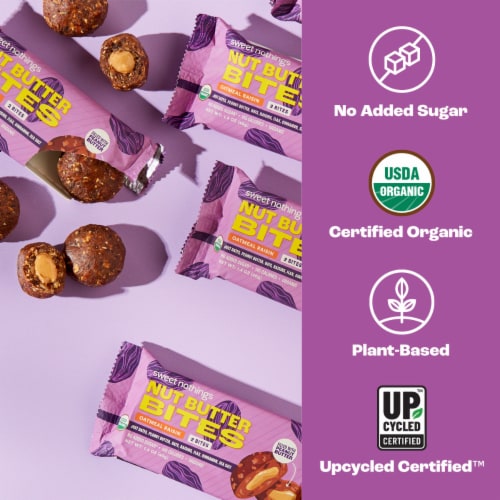 Sweet Nothings Organic Oatmeal Raisin Nut Butter Bites Perspective: left