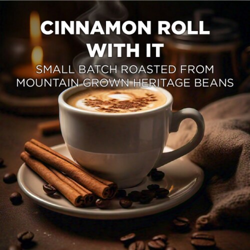 Maud's® Cinnamon Roll Medium Roast Coffee Pods Perspective: left