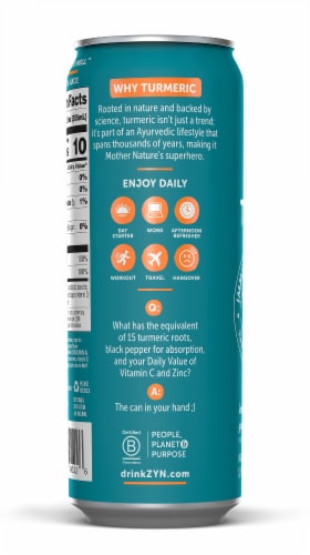 Zyn® Immunity & Recovery Lemon Ginger Turmeric Wellness Drink Perspective: left